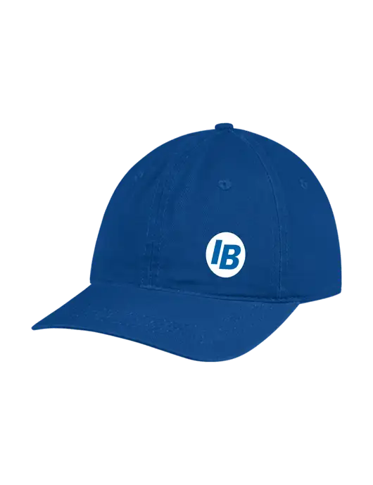Garment Washed Unstructured Twill Royal Cap w/IB Dot Logo