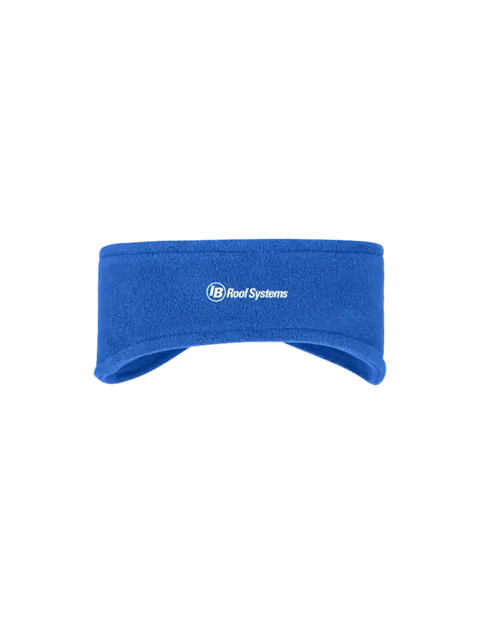 Royal Stretch Fleece Headband w/IB Roof Systems Logo