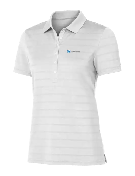 Callaway Womens Bright White Ventilated Polo w/IB Roof Systems Logo