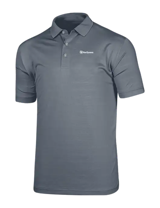 Callaway Vibrant Light Grey Ventilated Polo w/IB Roof Systems Logo