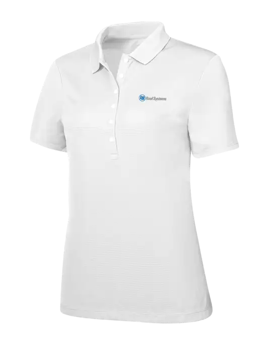 Callaway Womens Ottoman Bright White Polo w/IB Roof Systems Logo
