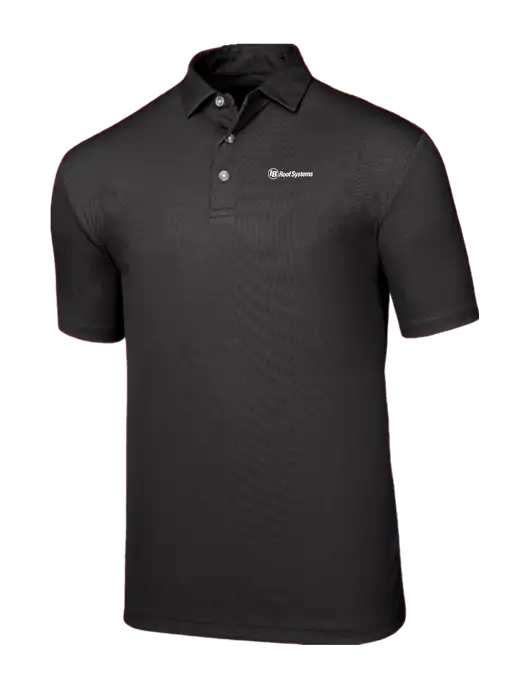 Callaway Birdseye Black Polo w/IB Roof Systems Logo