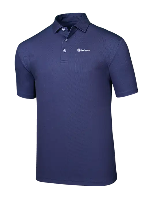 Callaway Birdseye Navy Polo w/IB Roof Systems Logo