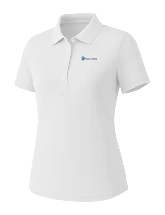 Callaway Womens Core Bright White Performance Polo w/IB Roof Systems Logo