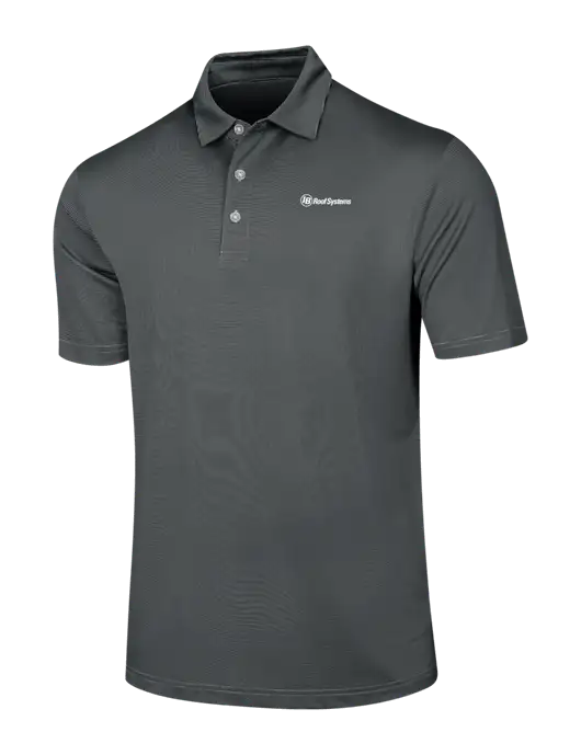 Callaway Black Fine Line Stripe Polo w/IB Roof Systems Logo