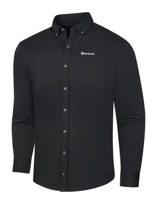 OGIO Blacktop Modern Code Stretch Button-Up Shirt w/IB Roof Systems Logo