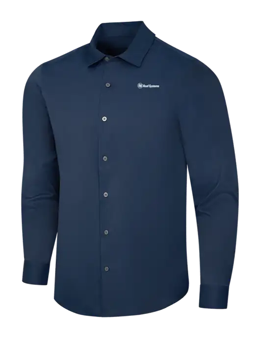Navy City Stretch Shirt w/IB Roof Systems Logo