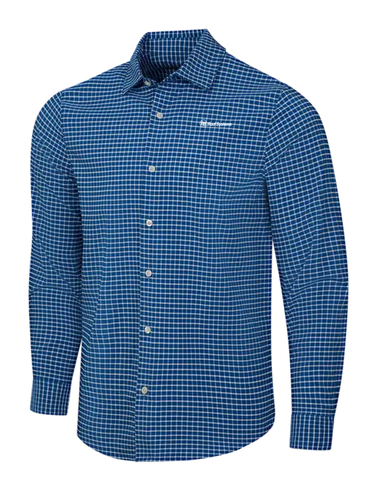 Navy/White City Stretch Shirt w/IB Roof Systems Logo