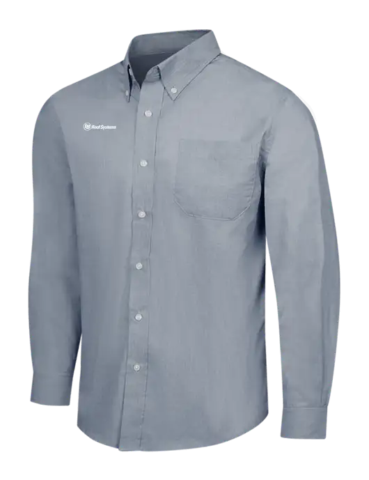 Navy Frost Crosshatch Easy Care Shirt w/IB Roof Systems Logo