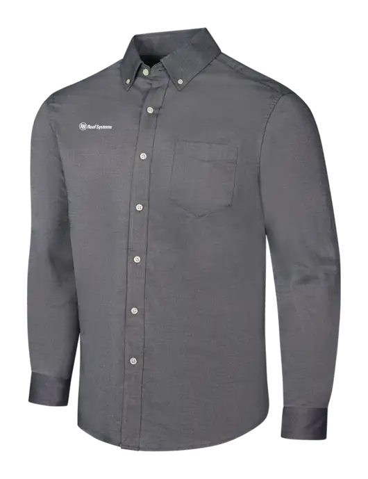 Dark Grey SuperPro Oxford Shirt w/IB Roof Systems Logo