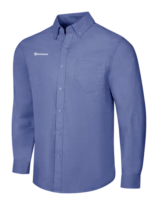 Navy SuperPro Oxford Shirt w/IB Roof Systems Logo