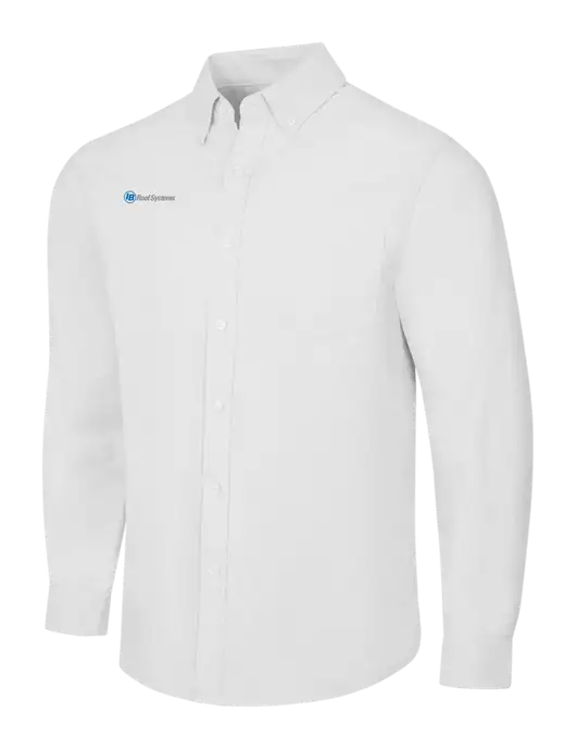 White SuperPro Oxford Shirt w/IB Roof Systems Logo