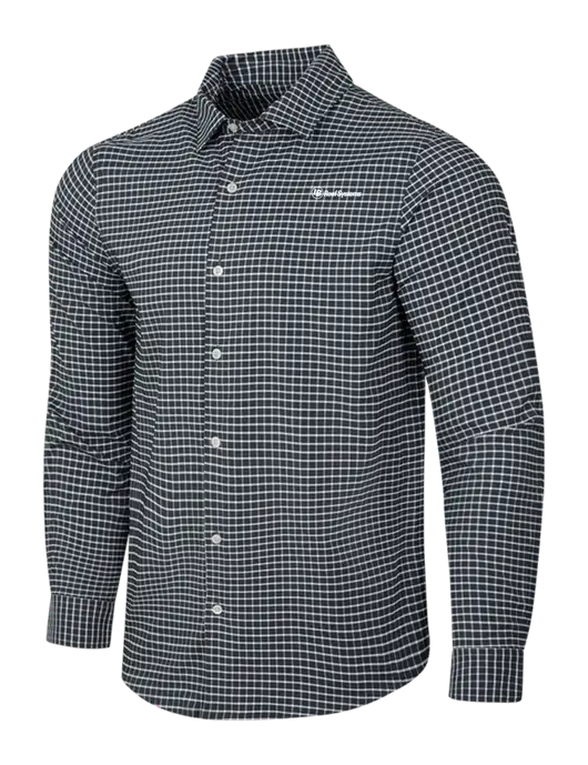 Dark Grey/White City Stretch Shirt w/IB Roof Systems Logo