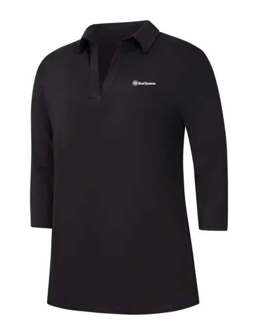 Womens Black Luxe Knit Tunic w/IB Roof Systems Logo