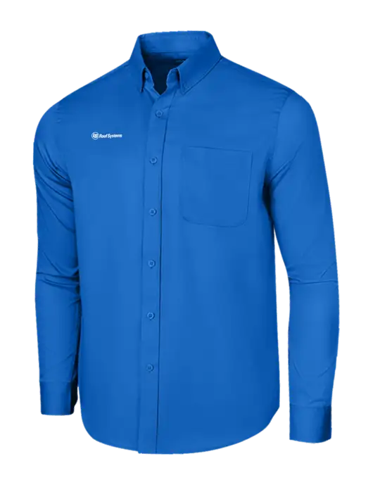 Long Sleeve Royal Blue Superpro React Twill Shirt w/IB Roof Systems Logo