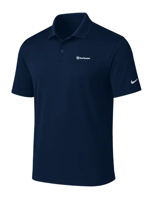 NIKE Navy Victory Solid Polo w/IB Roof Systems Logo