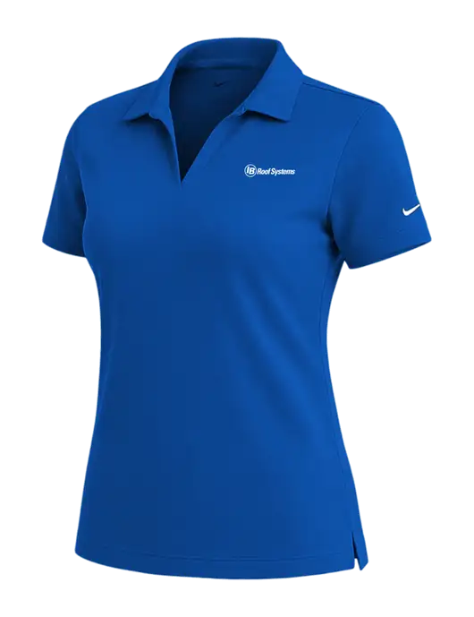 NIKE Royal Womens Dri-Fit Micro Pique Polo w/IB Roof Systems Logo