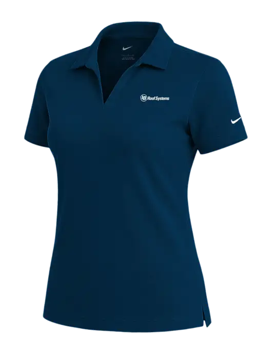 NIKE Navy Womens Dri-Fit Micro Pique Polo w/IB Roof Systems Logo