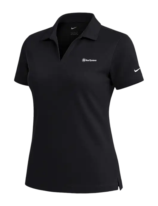 NIKE Black Womens Dri-Fit Micro Pique Polo w/IB Roof Systems Logo