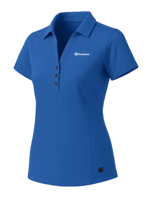OGIO Womens Royal Blue ONYX Polo w/IB Roof Systems Logo