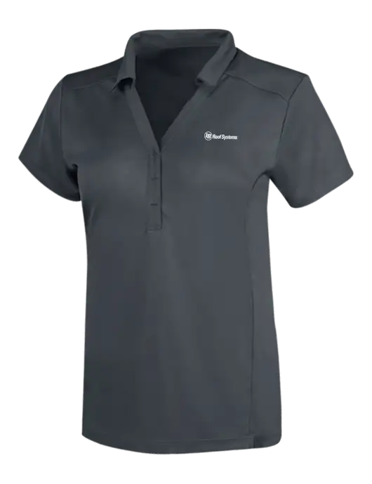 OGIO Dark Grey Womens Framework Polo w/IB Roof Systems Logo