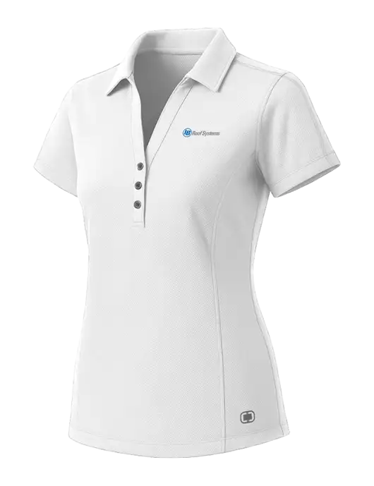 OGIO Womens White ONYX Polo w/IB Roof Systems Logo