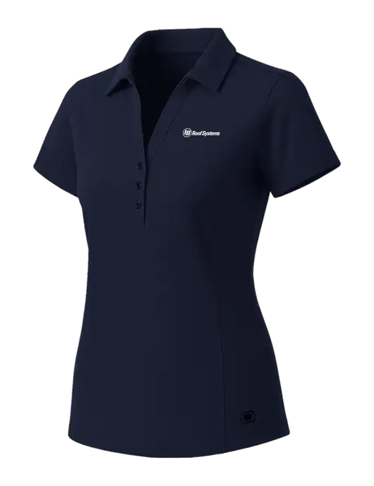 OGIO Womens Navy ONYX Polo w/IB Roof Systems Logo