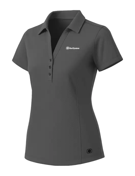 OGIO Womens Medium Grey ONYX Polo w/IB Roof Systems Logo