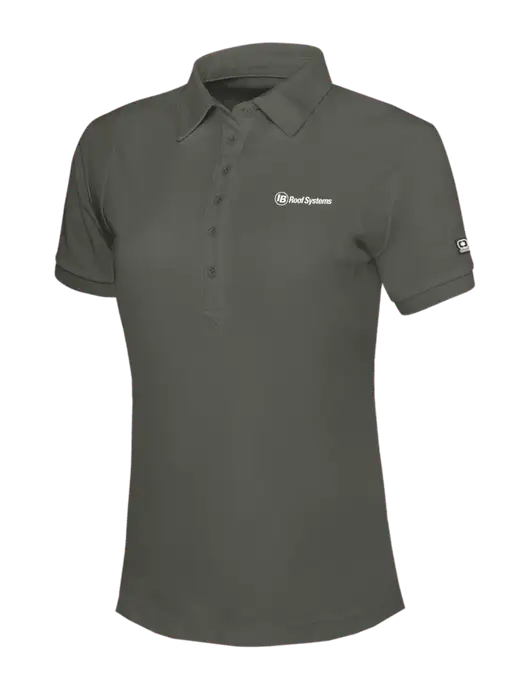 OGIO Womens Medium Grey Jewel Polo w/IB Roof Systems Logo