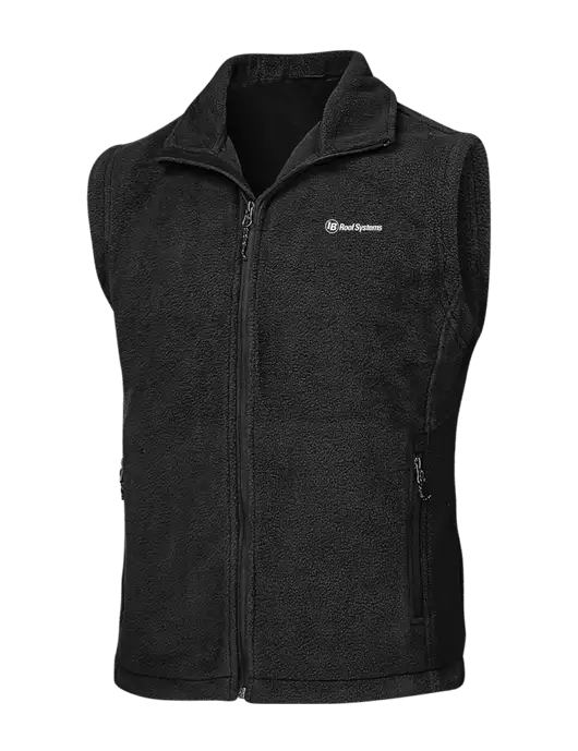 Black Fleece Vest w/IB Roof Systems Logo