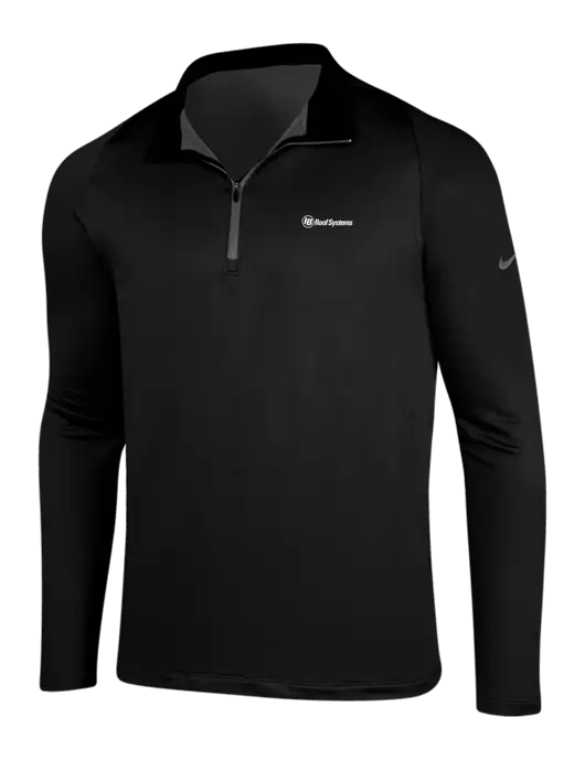 NIKE Black/Dark Grey Dry-Fit Stretch 1/2 Zip Cover-Up w/IB Roof Systems Logo