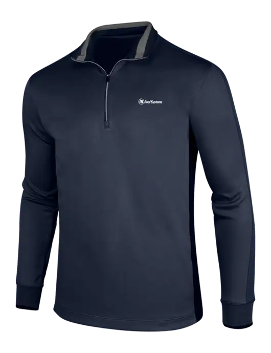 NIKE Midnight Navy Heather/Midnight Navy Dry-Fit 1/2 Zip Cover-Up w/IB Roof Systems Logo