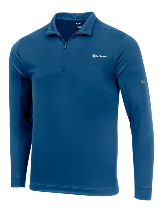 NIKE Dark Royal Dry 1/2 Zip Cover-Up w/IB Roof Systems Logo