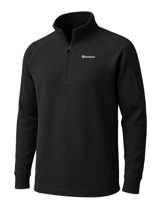 Black Tech Fleece 1/4 Zip Pullover w/IB Roof Systems Logo