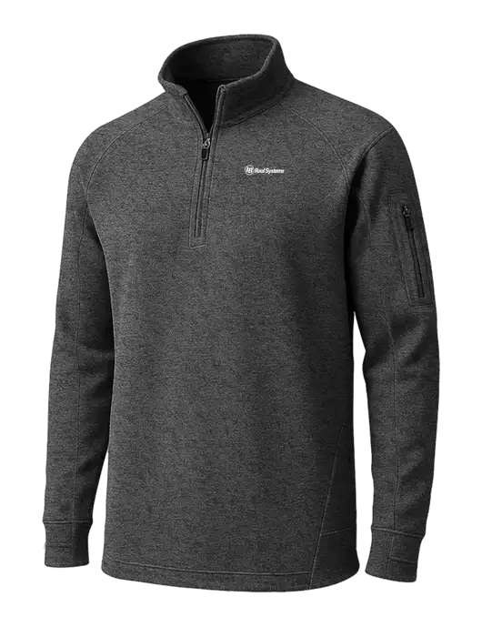 Graphite Heather Tech Fleece 1/4 Zip Pullover w/IB Roof Systems Logo