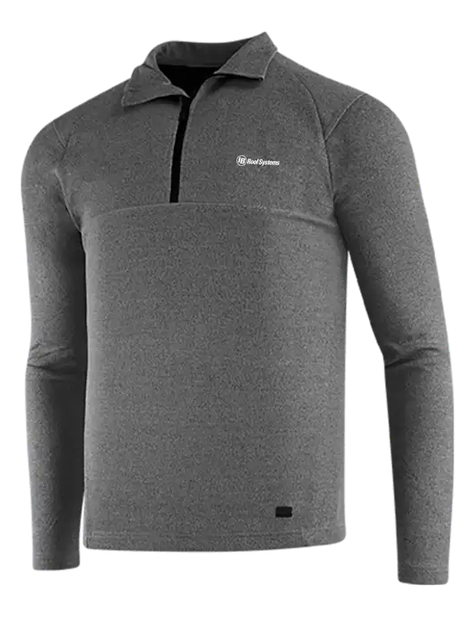 OGIO Dark Grey Heather Transition 1/4 Zip Pullover w/IB Roof Systems Logo