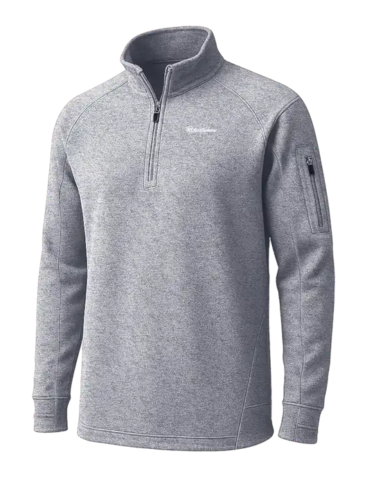 Grey Heather Tech Fleece 1/4 Zip Pullover w/IB Roof Systems Logo