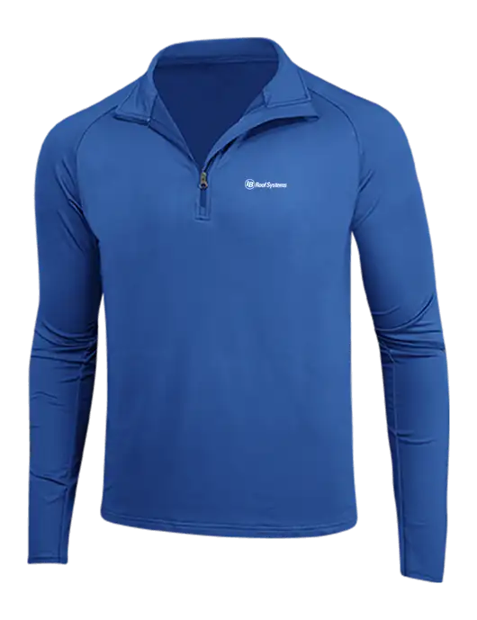 Dark Royal Sport Wick Stretch 1/4 Zip Pullover w/IB Roof Systems Logo