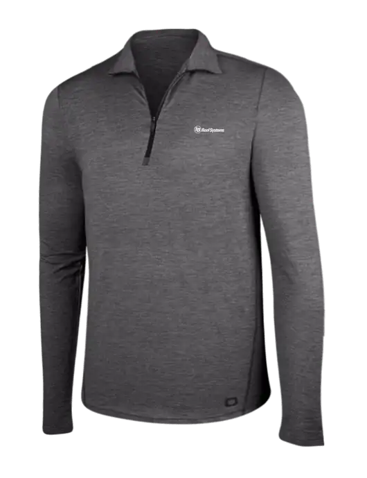 OGIO Gear Grey Heather Endurance Force 1/4 Zip w/IB Roof Systems Logo