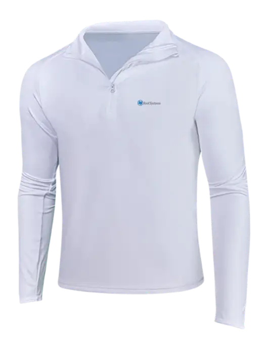 White Sport Wick Stretch 1/4 Zip Pullover w/IB Roof Systems Logo