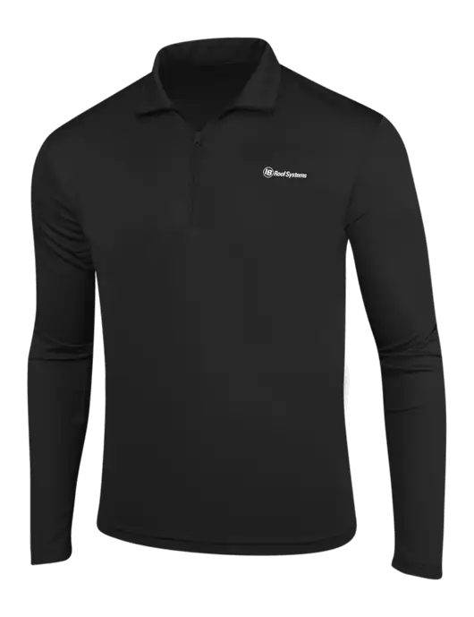 Black PosiCharge Competitor 1/4 Zip Pullover w/IB Roof Systems Logo