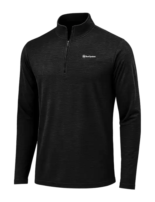 Black Triad Solid Posicharge Tri-Blend Wicking 1/4 Zip Pullover w/IB Roof Systems Logo