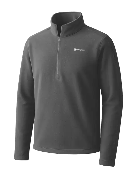 Medium Grey Microfleece 1/2 Zip Pullover w/IB Roof Systems Logo