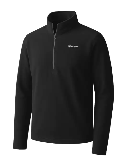 Black Microfleece 1/2 Zip Pullover w/IB Roof Systems Logo