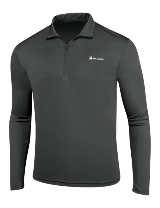 Dark Grey PosiCharge Competitor 1/4 Zip Pullover w/IB Roof Systems Logo