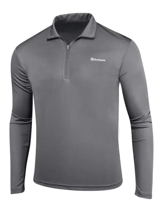 Medium Grey PosiCharge Competitor 1/4 Zip Pullover w/IB Roof Systems Logo