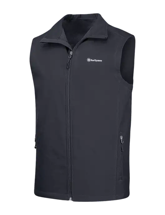 Dark Grey Core Soft Shell Vest w/IB Roof Systems Logo