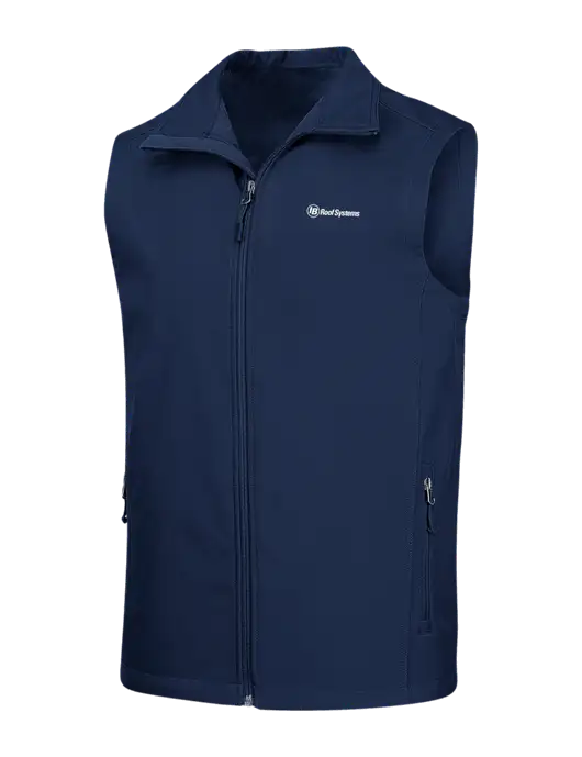 Navy Core Soft Shell Vest w/IB Roof Systems Logo