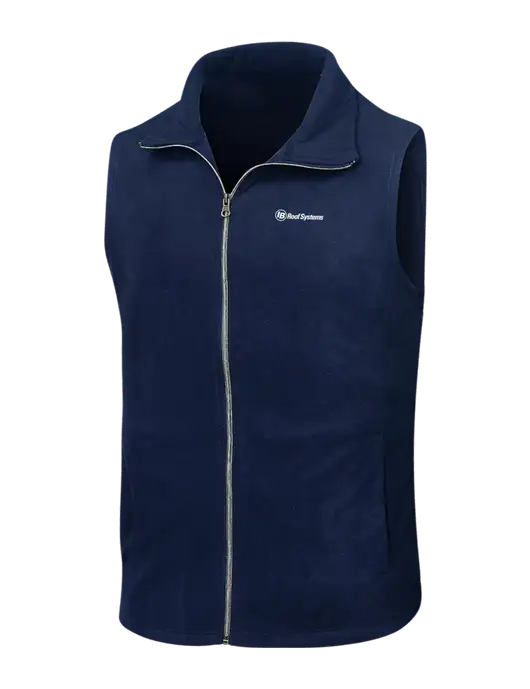 Navy Microfleece Vest w/IB Roof Systems Logo