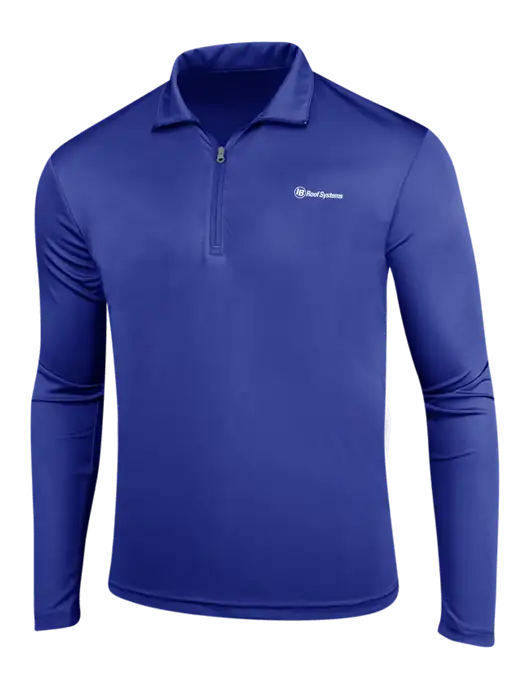 Dark Royal PosiCharge Competitor 1/4 Zip Pullover w/IB Roof Systems Logo